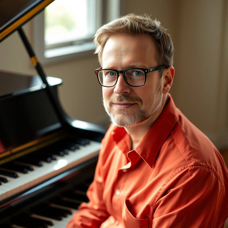 Portretfoto van Pieter Jansen, pianobegeleider bij Zangles Studio Melodie.